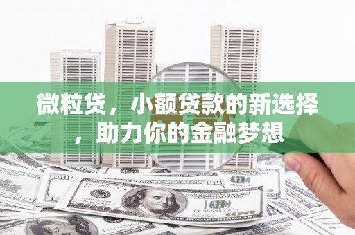 襄垣微粒贷，小额贷款的新选择，助力你的金融梦想