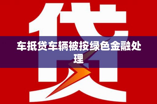 碌曲车抵贷车辆被按绿色金融处理