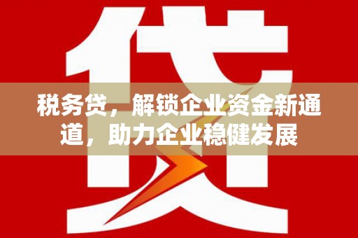 雾台税务贷，解锁企业资金新通道，助力企业稳健发展