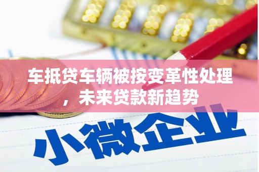 郧西车抵贷车辆被按变革性处理，未来贷款新趋势