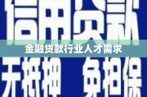 耿马金融贷款行业人才需求