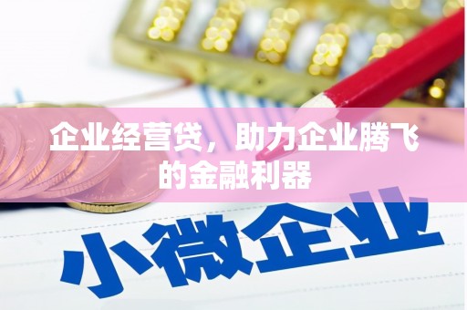 石家庄企业经营贷，助力企业腾飞的金融利器