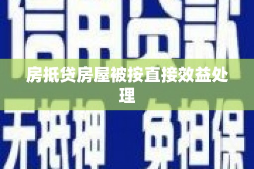 石家庄房抵贷房屋被按直接效益处理