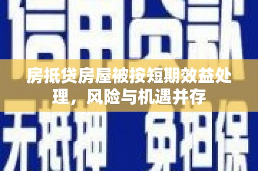 镇海房抵贷房屋被按短期效益处理，风险与机遇并存