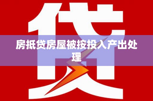 屯昌房抵贷房屋被按投入产出处理