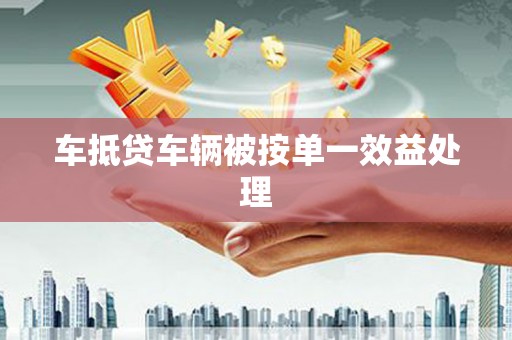 远安车抵贷车辆被按单一效益处理