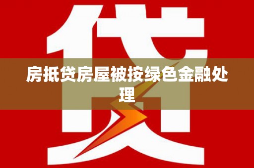 娄底房抵贷房屋被按绿色金融处理