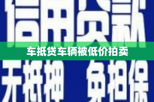 潢川车抵贷车辆被低价拍卖