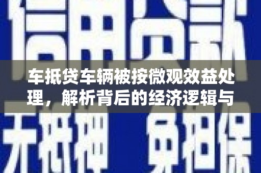 嘉禾车抵贷车辆被按微观效益处理，解析背后的经济逻辑与市场影响