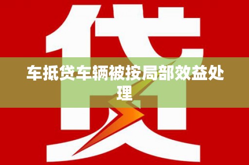 湖州车抵贷车辆被按局部效益处理