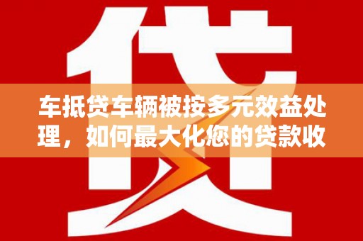 金口河车抵贷车辆被按多元效益处理，如何最大化您的贷款收益？