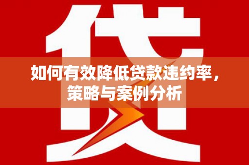 台南如何有效降低贷款违约率，策略与案例分析