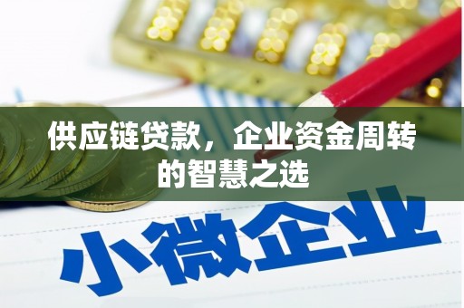 商南供应链贷款，企业资金周转的智慧之选