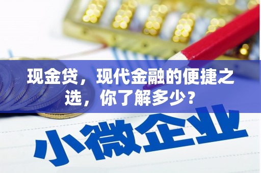 城子河现金贷，现代金融的便捷之选，你了解多少？