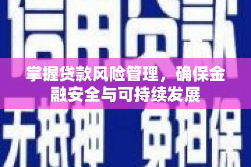 巨野掌握贷款风险管理，确保金融安全与可持续发展