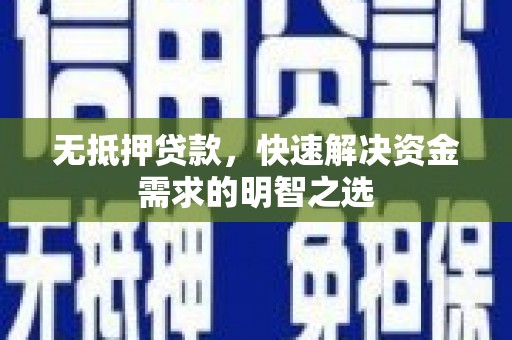 金州新区无抵押贷款，快速解决资金需求的明智之选