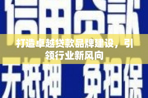 徐水打造卓越贷款品牌建设，引领行业新风向