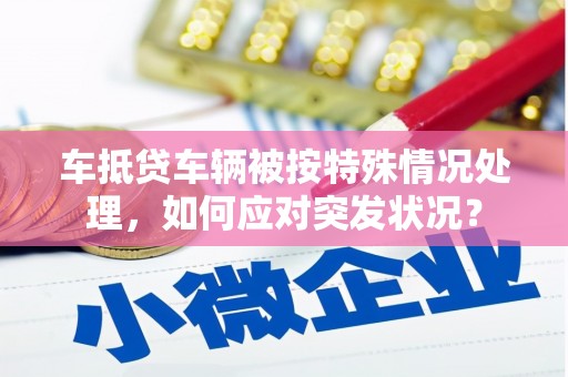 卧龙车抵贷车辆被按特殊情况处理，如何应对突发状况？