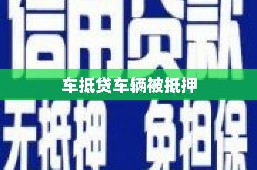 坦洲车抵贷车辆被抵押