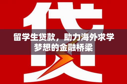 宁陵留学生贷款，助力海外求学梦想的金融桥梁