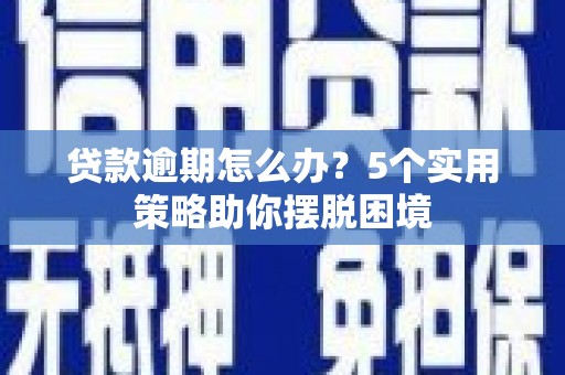 堆龙德庆贷款逾期怎么办？5个实用策略助你摆脱困境