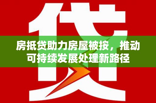 南港房抵贷助力房屋被按，推动可持续发展处理新路径