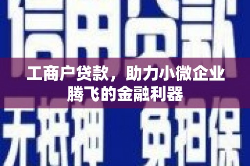 满城工商户贷款，助力小微企业腾飞的金融利器