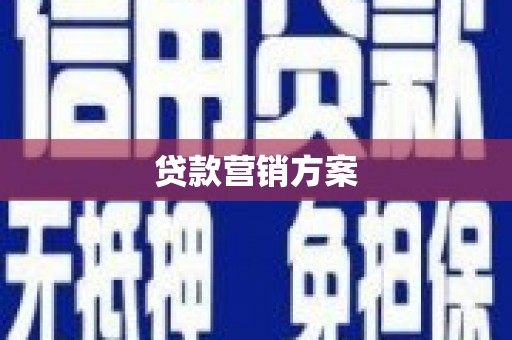 汉南贷款营销方案