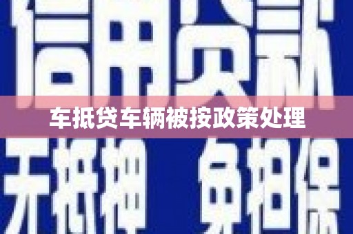 忻州车抵贷车辆被按政策处理