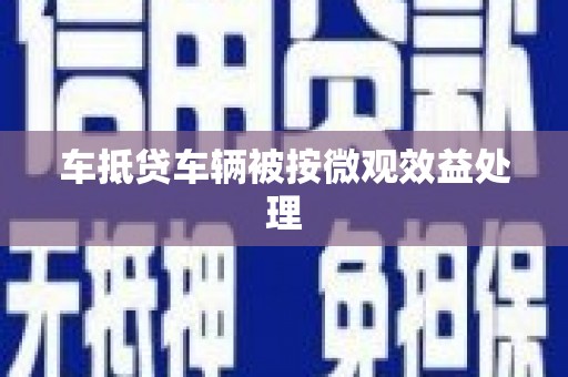定兴车抵贷车辆被按微观效益处理