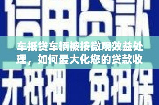狮子车抵贷车辆被按微观效益处理，如何最大化您的贷款收益？