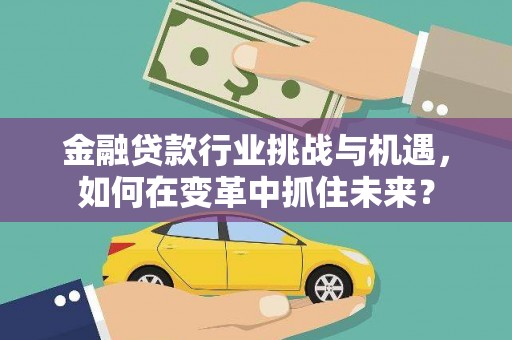 志丹金融贷款行业挑战与机遇，如何在变革中抓住未来？