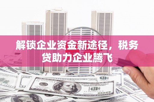 黔东南解锁企业资金新途径，税务贷助力企业腾飞