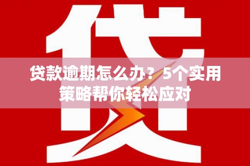 马尾贷款逾期怎么办？5个实用策略帮你轻松应对
