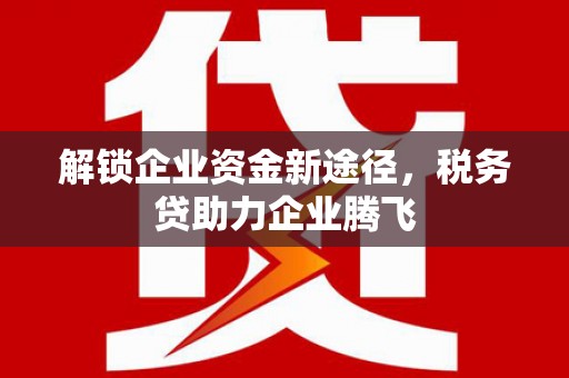 漾濞解锁企业资金新途径，税务贷助力企业腾飞