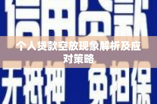 东至个人贷款空放现象解析及应对策略