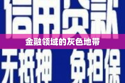 平江金融领域的灰色地带